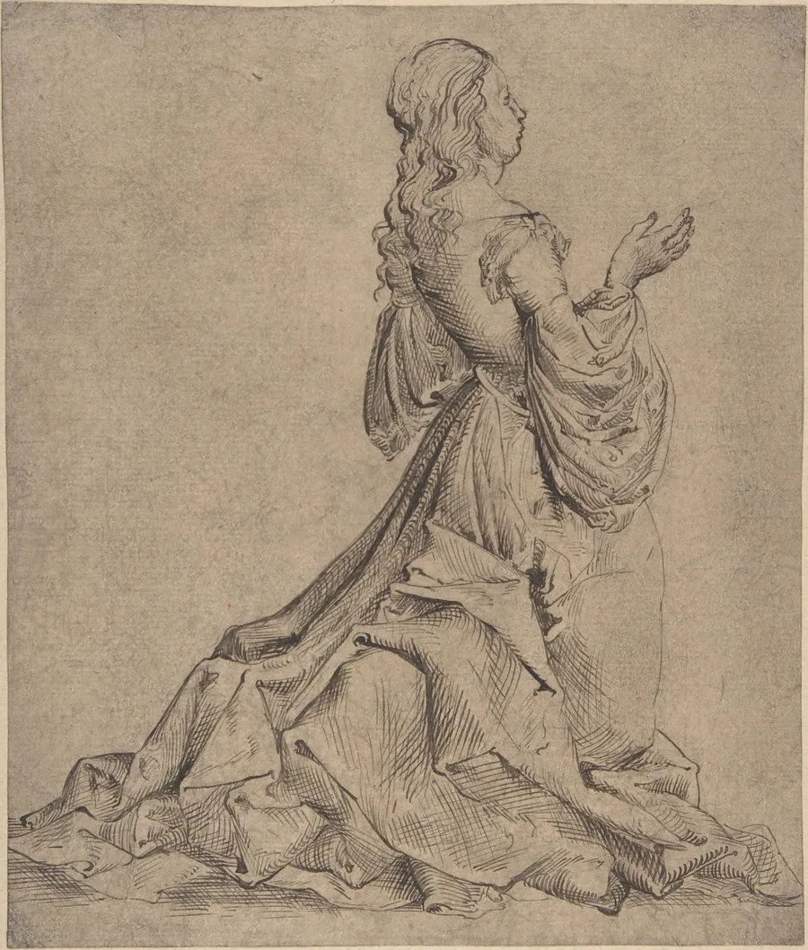 Kneeling Female Figure by Master MZ