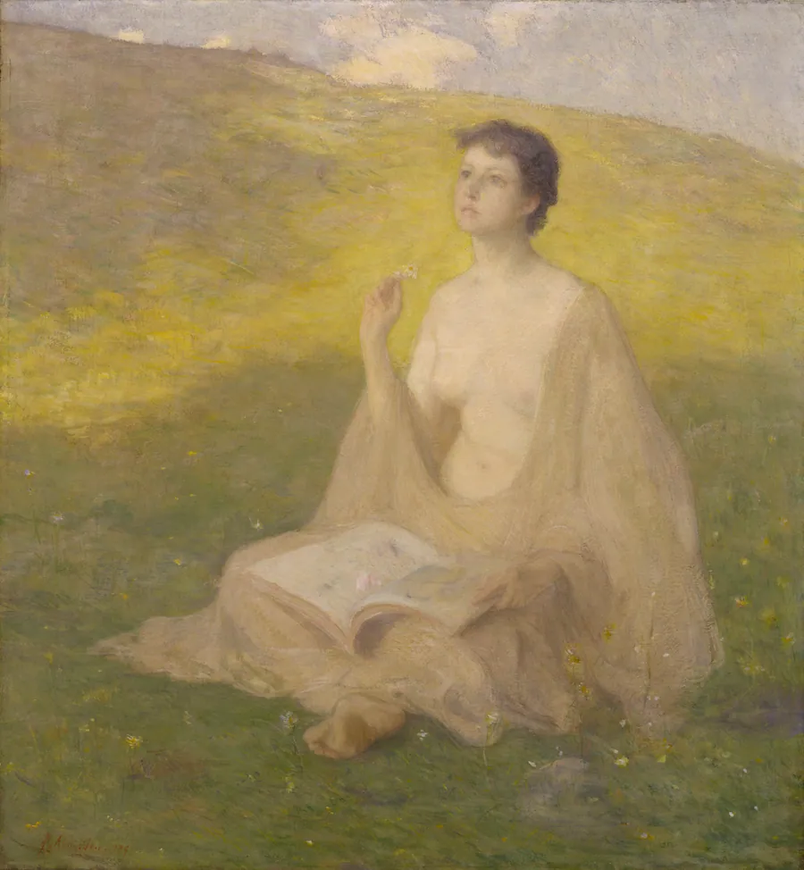 The Open Book by J. Alden Weir, born West Point, NY 1852-died New York City 1919