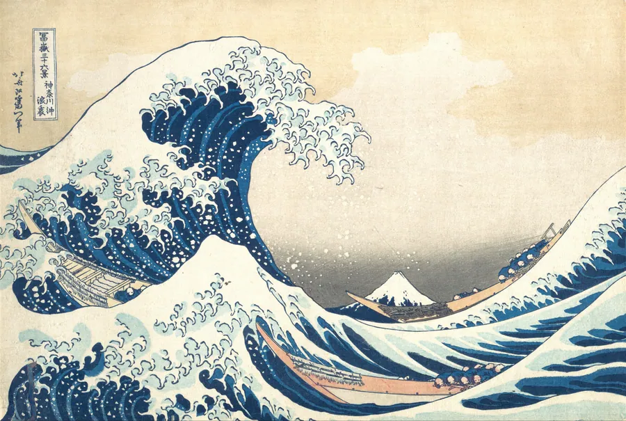 「富嶽三十六景　神奈川沖浪裏」|Under the Wave off Kanagawa (Kanagawa oki nami ura), also known as The Great Wave, from the series Thirty-six Views of Mount Fuji (Fugaku sanjūrokkei) by Katsushika Hokusai