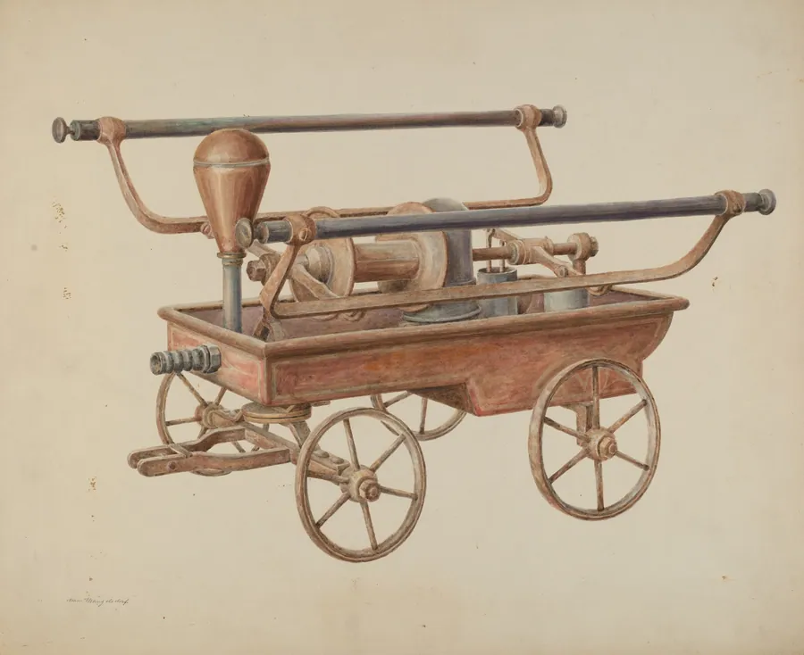 Hand Operated Fire Pump by Hans Mangelsdorf