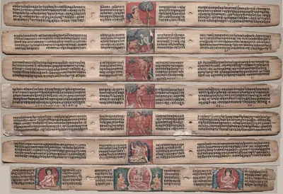 Seven Leaves from a Manuscript of the Gandavyuha-sutra (Scripture of the Supreme Array)