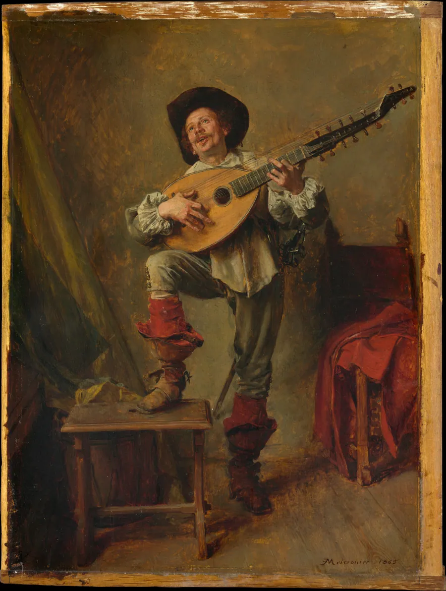 Soldier Playing the Theorbo by Ernest Meissonier