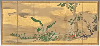 Flowers and Trees of the Four Seasons (right screen)