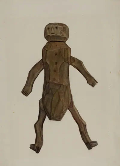 Carved Wooden Doll