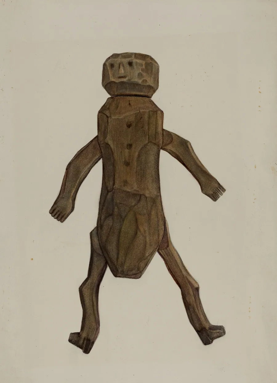 Carved Wooden Doll by Elmer R. Kottcamp