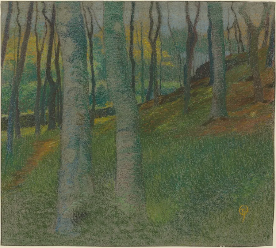Wooded Landscape by Lucien Ott
