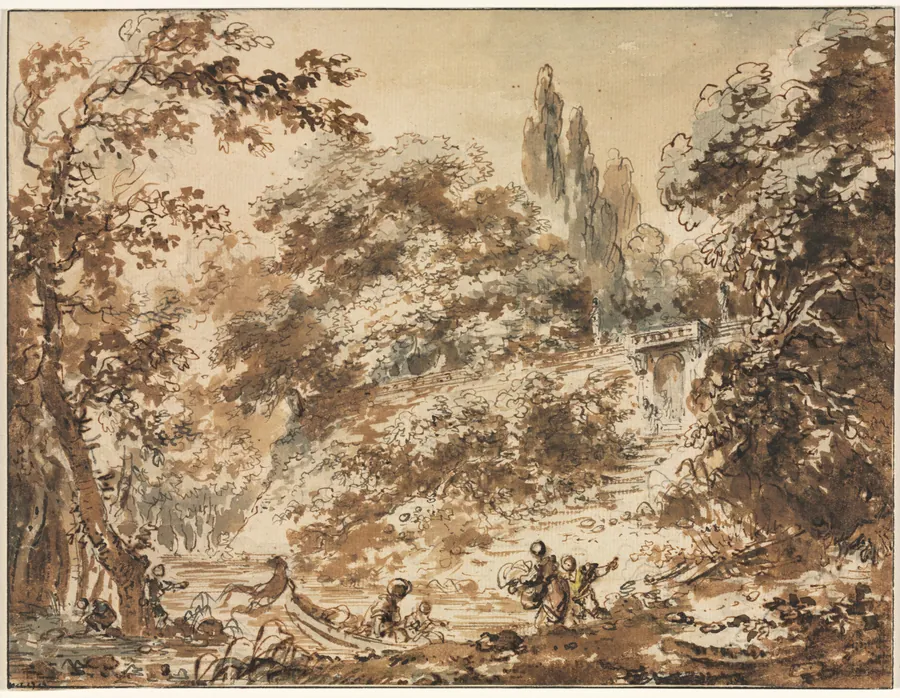 Scene in a Park by Jean-Honoré Fragonard