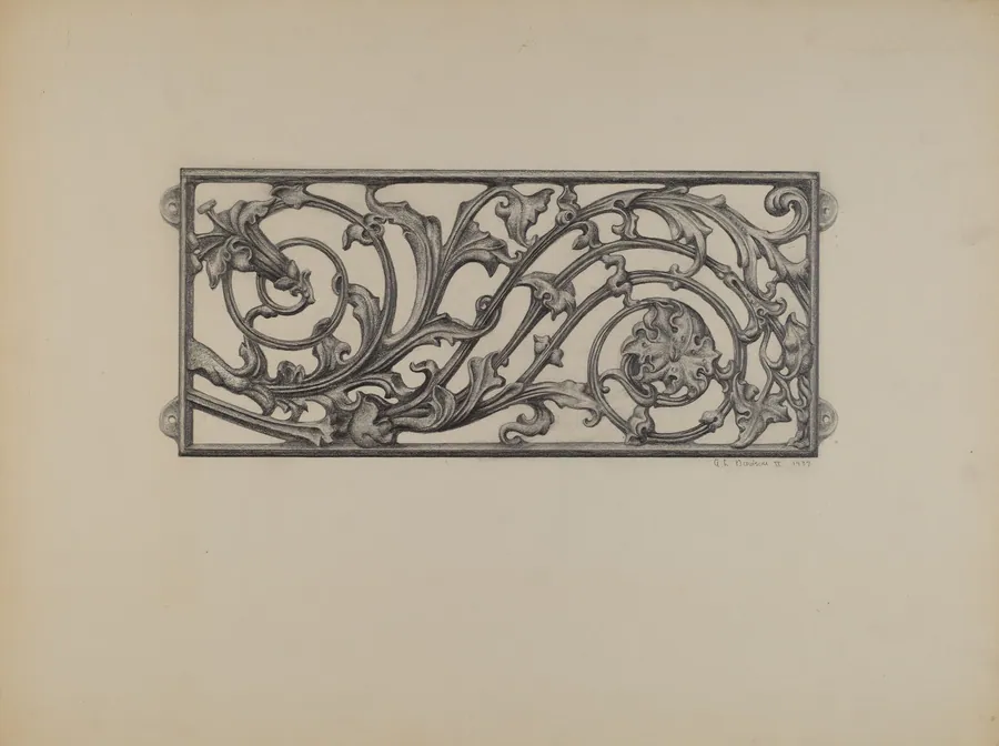 Cast Iron Window Grille by Austin L. Davison
