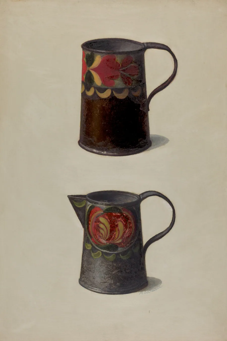 Tin Cup and Pitcher by Max Soltmann