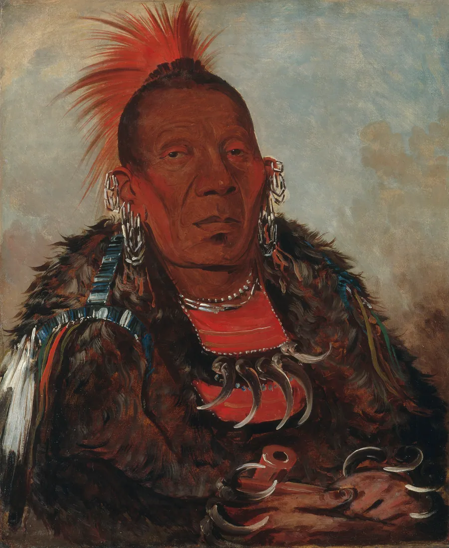 Wah-ro-née-sah, The Surrounder, Chief of the Tribe by George Catlin, born Wilkes-Barre, PA 1796-died Jersey City, NJ 1872