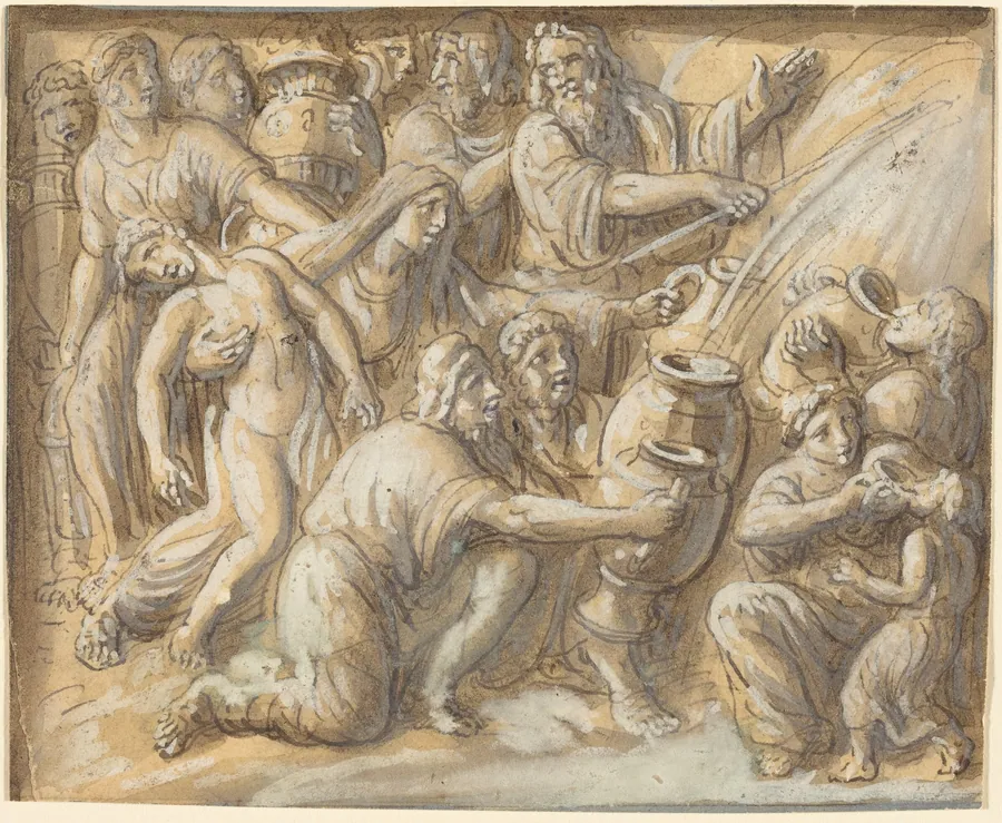 Moses Drawing Water From the Rock by Luigi Ademollo