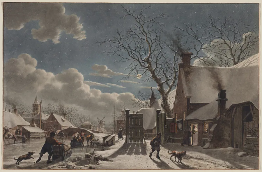 Winter Night in a Dutch Town by Jacob Cats