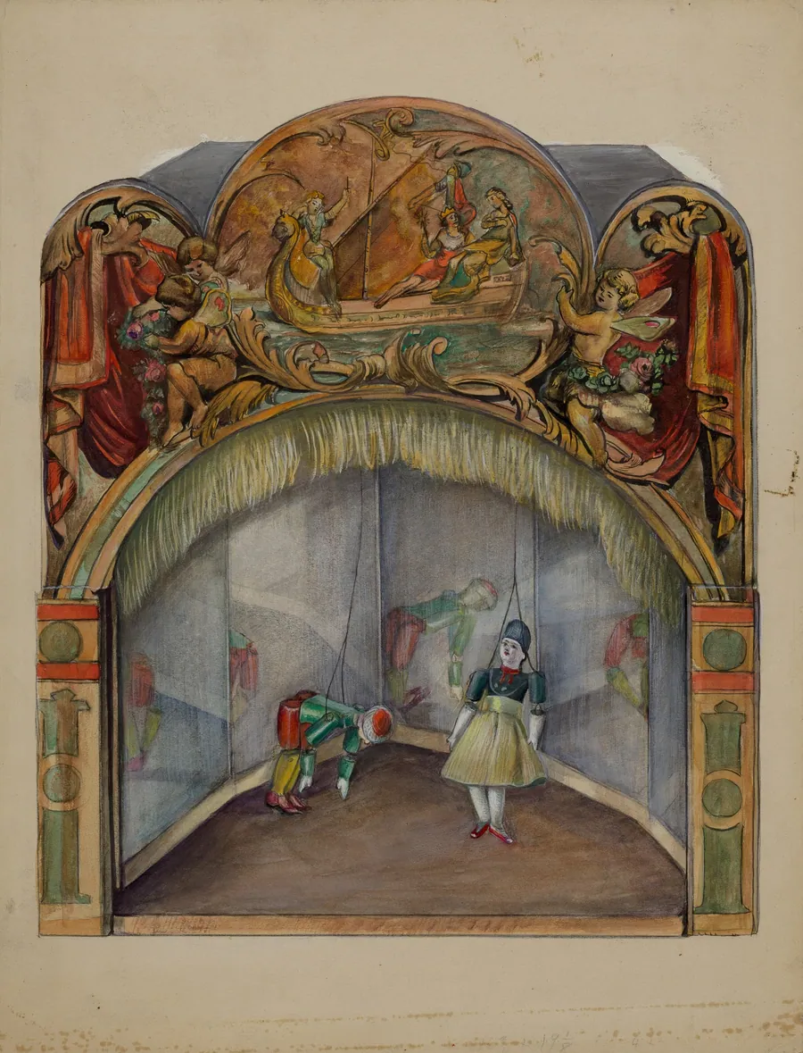 Toy Theater with Automatic Dancer by Mina Lowry