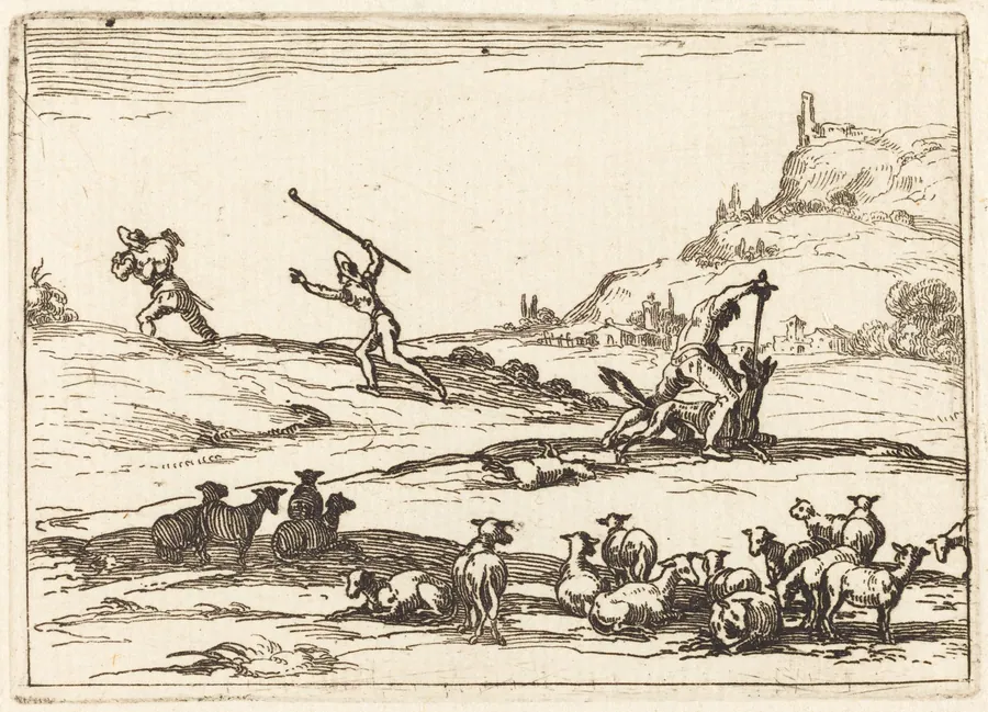 Shepherds Defending their Herds by Jacques Callot