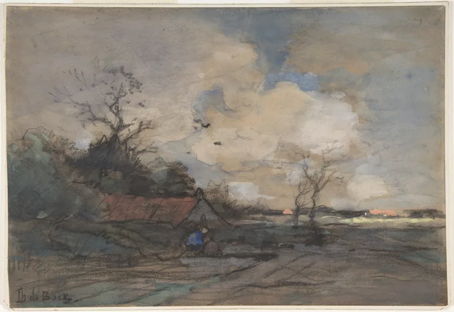 Landscape with a Cottage by Théophile de Bock
