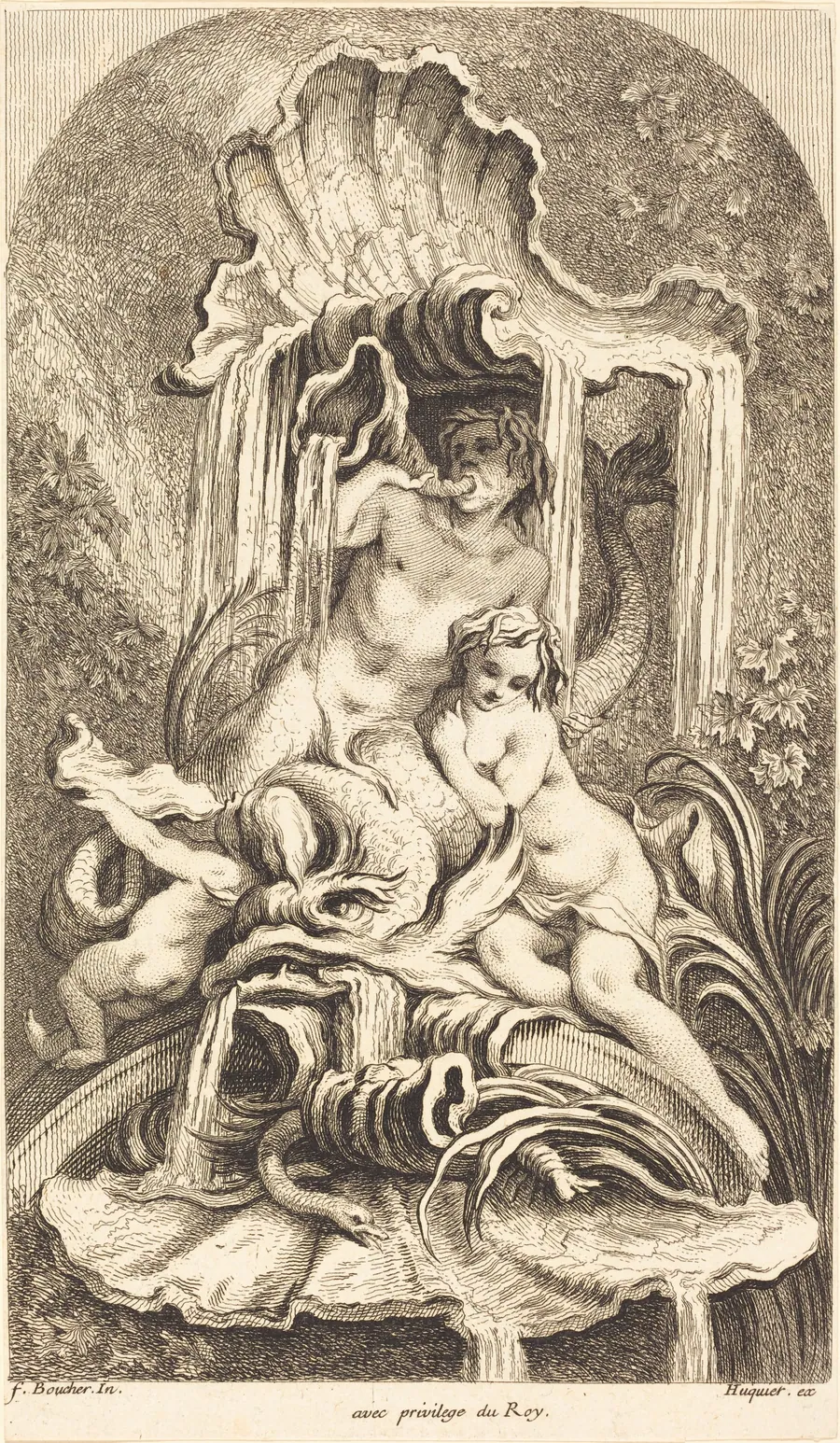 Triton and Nymph by Gabriel Huquier