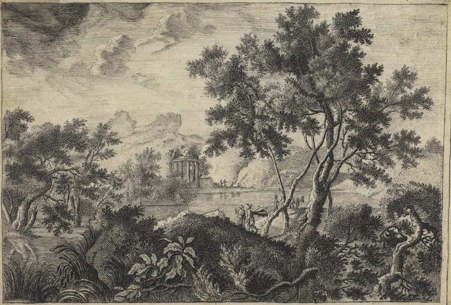 Classical Landscape with a Tempietto by Frédéric de Moucheron