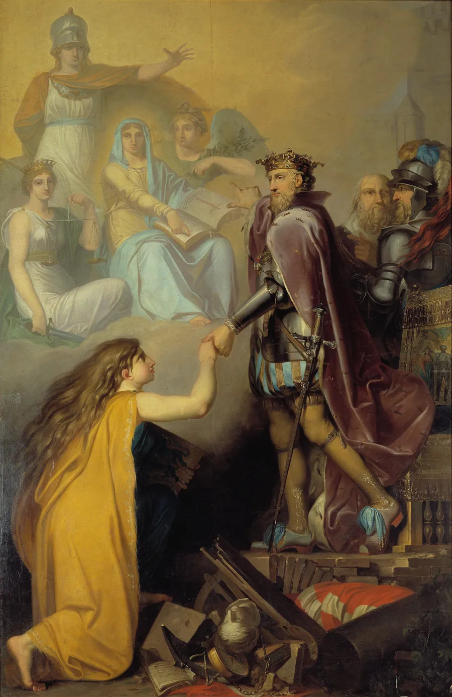 Christian III ophjælper Danmark. Allegori by Nicolai Abildgaard