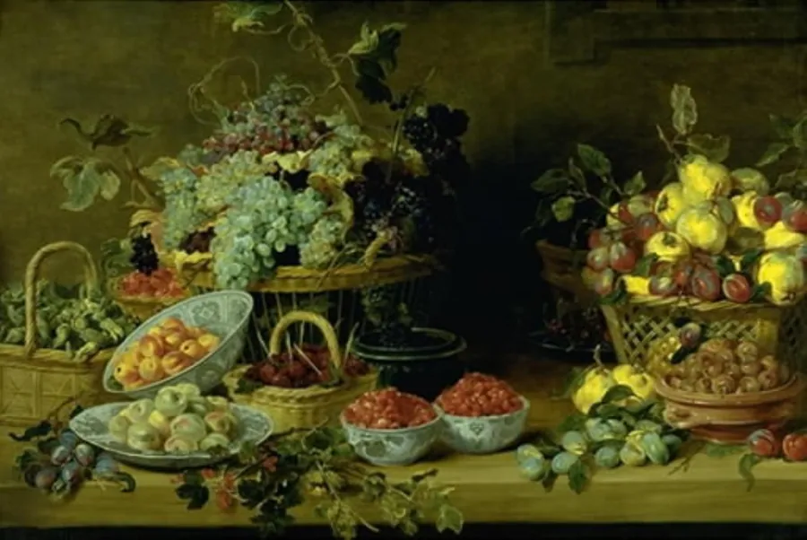 Stilleben med frugter på et bord by Frans Snijders