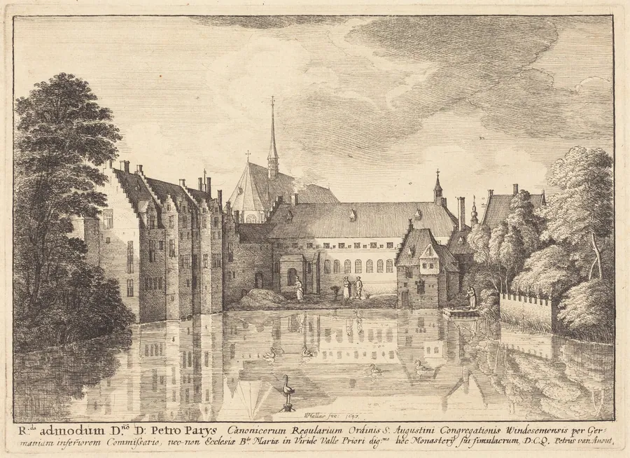 Groenendael Abbey by Wenceslaus Hollar