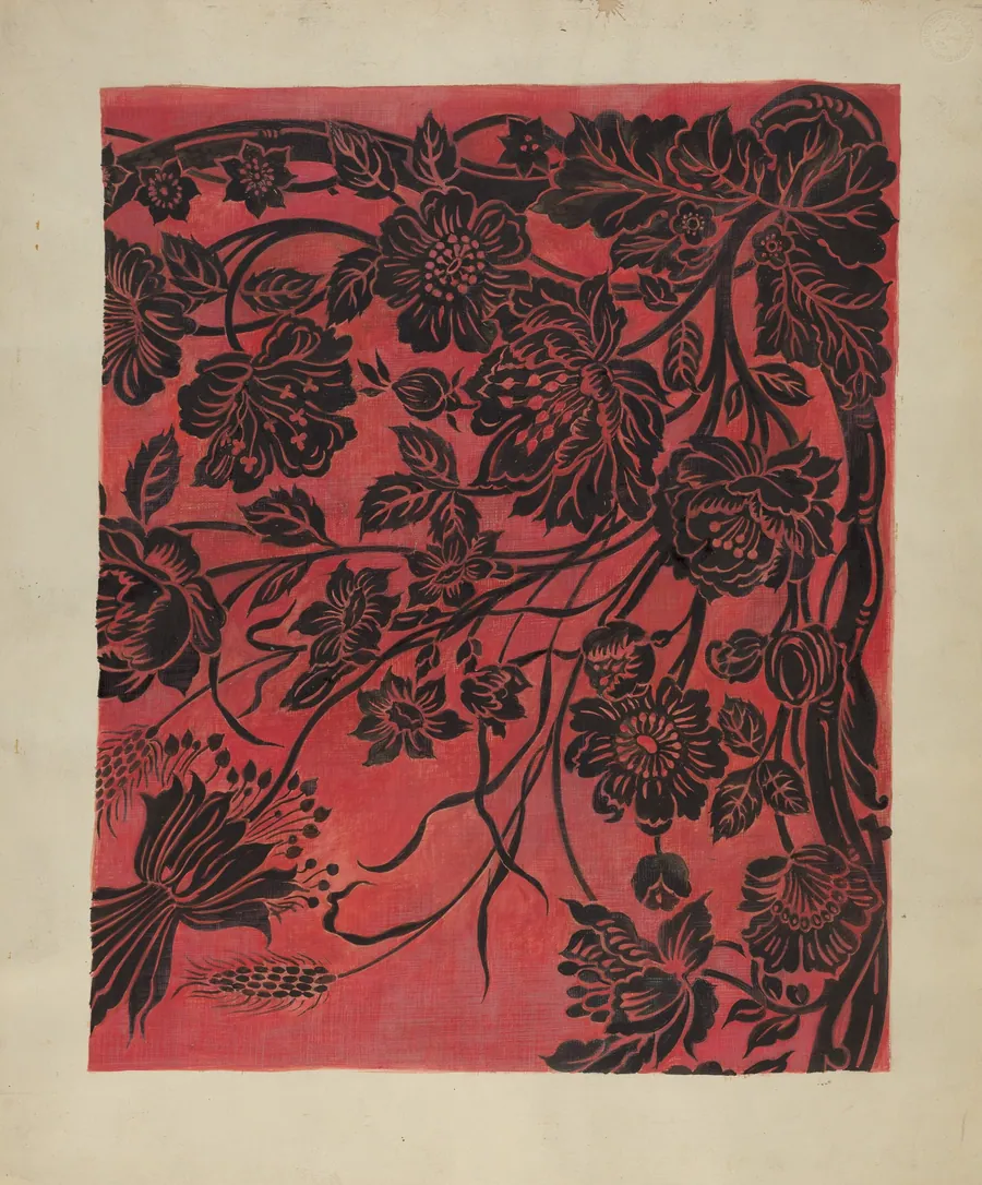 Stenciled Table Cover by Marie Alain