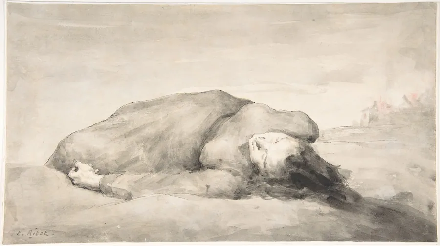 War Scene (A Female Casualty) by Théodule-Augustin Ribot