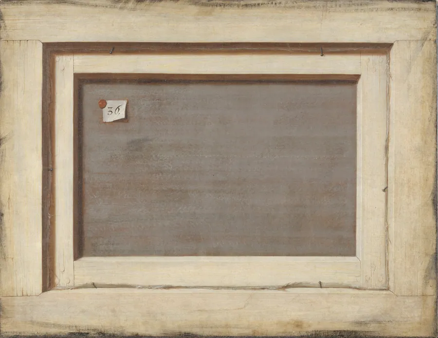 Trompe l'oeil. Bagsiden af et indrammet maleri by Cornelius Norbertus Gijsbrechts