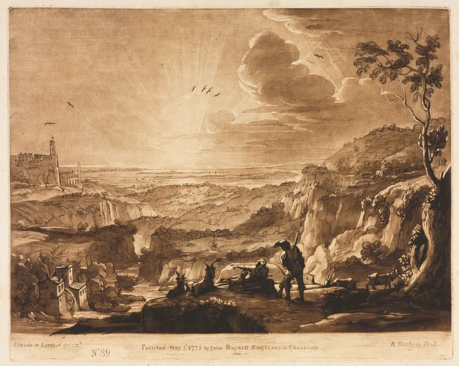 Liber Veritatis:  No. 89, View of a Mountainous Extended Country by Richard Earlom