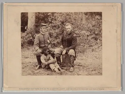 Lieutenant Washington, a Confederate Prisoner, and Capt. Custis [sic] (for Custer) U.S.A.