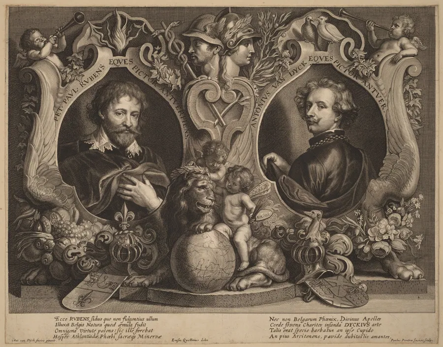 Rubens and van Dyck, a Double Portrait by Paulus Pontius