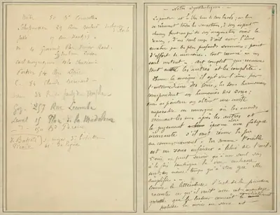 Address List; Manuscript Page [recto]
