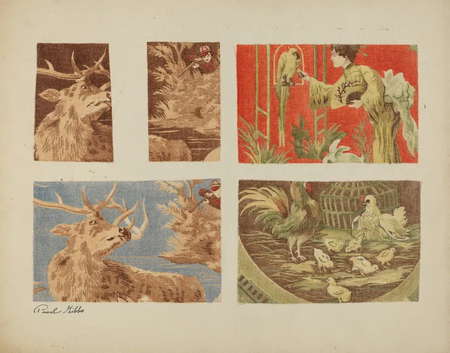 Four Textile Samples by Pearl Gibbo