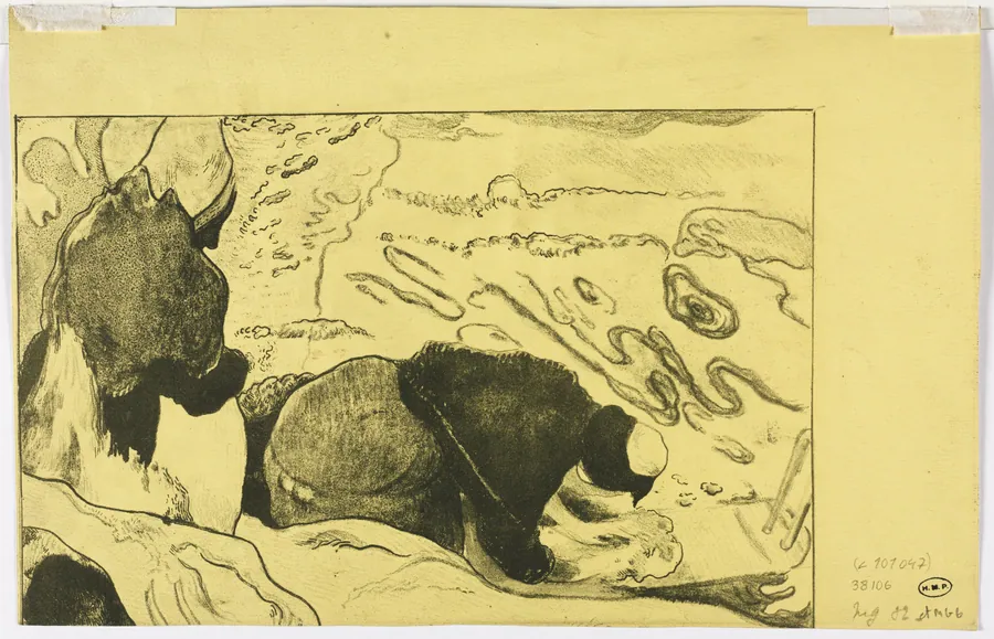 Volpini Suite:  Women Washing Clothes (verso) by Paul Gauguin