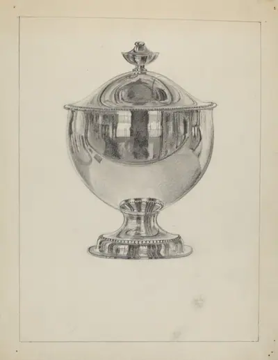 Silver Sugar Bowl with Cover