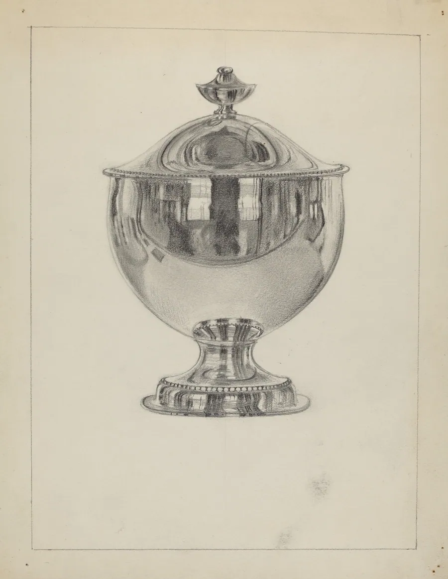 Silver Sugar Bowl with Cover by Vincent Carano