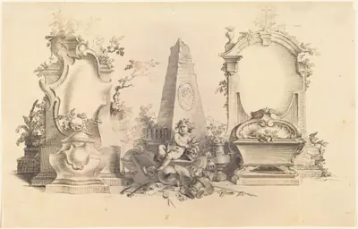 Cartouche Moderne with Emblems of Death