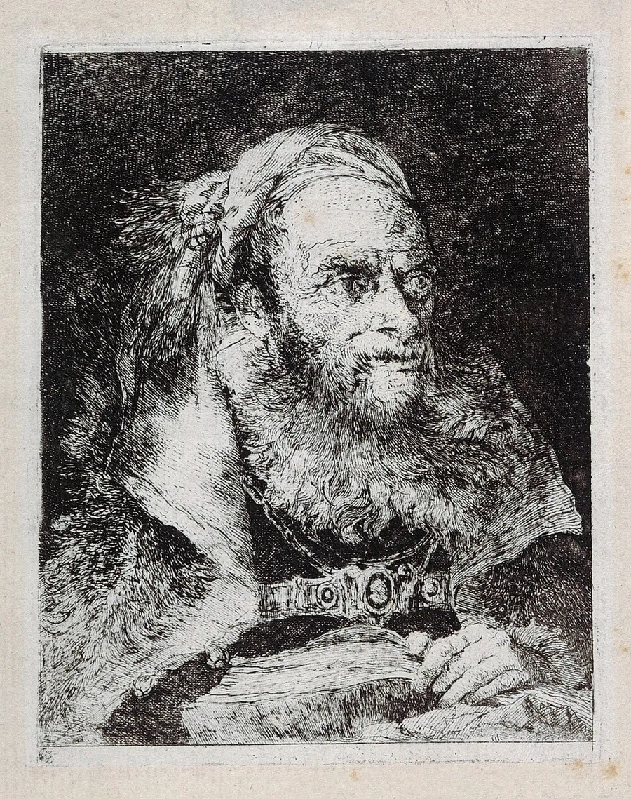 Old Man with an Open Book by Giovanni Domenico Tiepolo