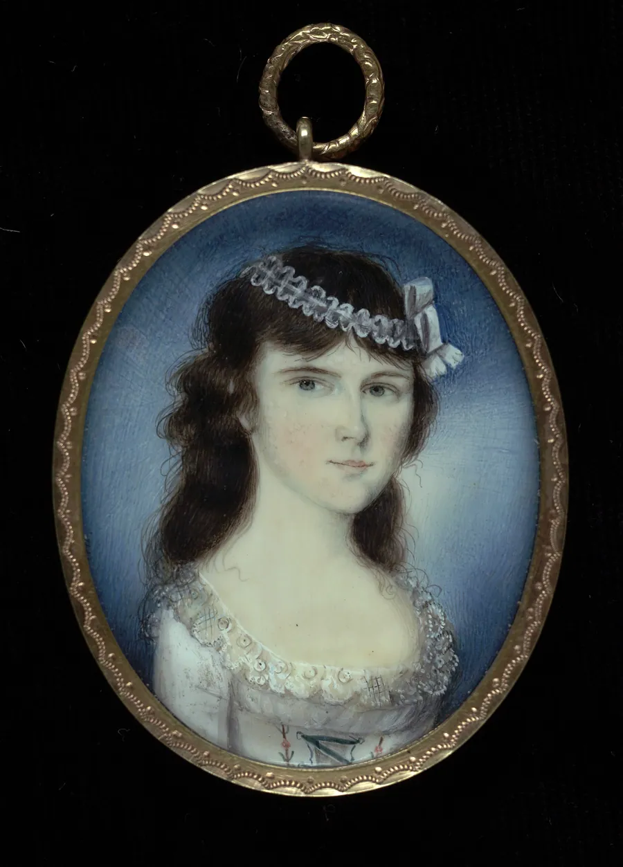 Portrait of a Young Lady by William Verstille, born Boston, MA ca. 1755-died Boston, MA 1803