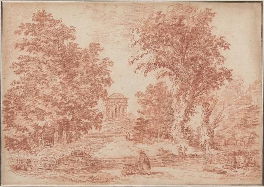 Italian Park with a Tempietto by Hubert Robert