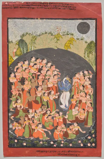 Krishna and the Gopis Gather for Rasamandala