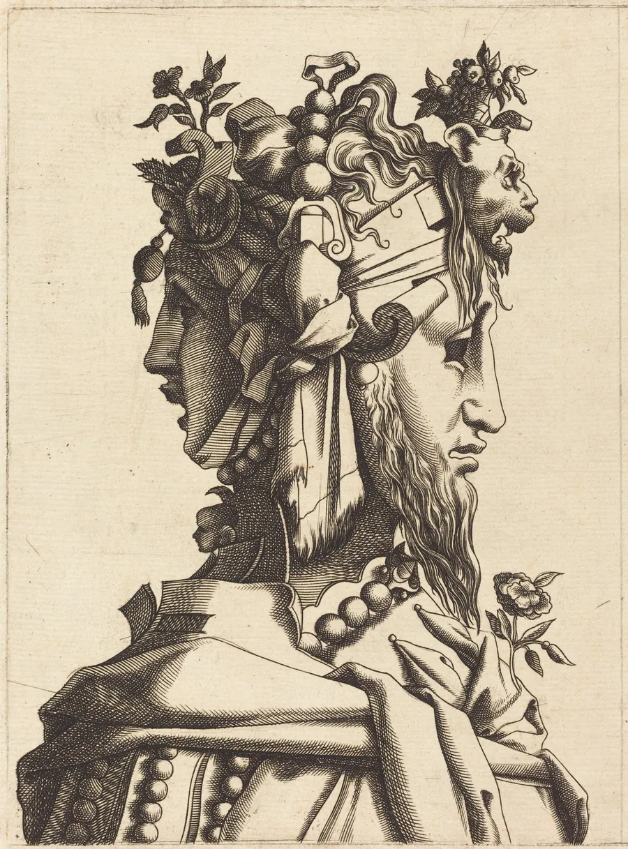 Bust of a Woman in an Extravagant Costume by French 16th Century