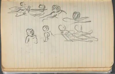 Sketchbook, page 096: Swimming Figures