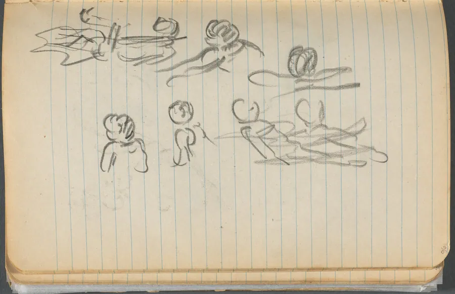 Sketchbook, page 096: Swimming Figures by Maurice Prendergast