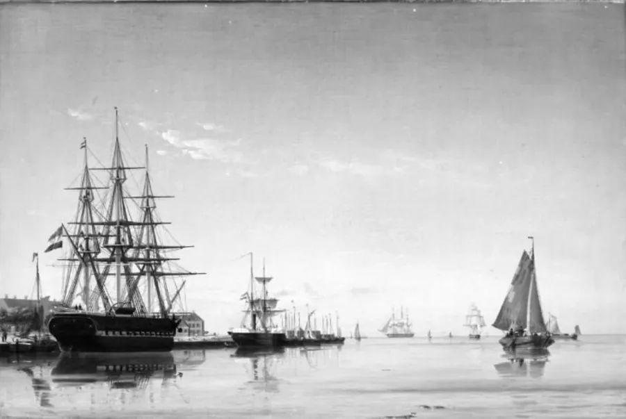 Havnen ved Nieuwe Diep i Nordholland by Emanuel Larsen