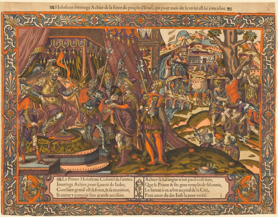 Holofernes Interrogating Achior by French 16th Century