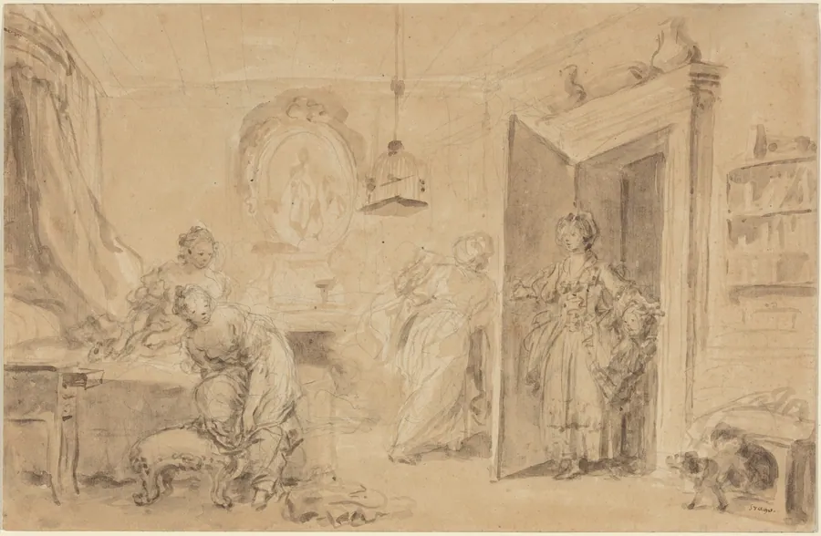 The Bedroom (Le Coucher or Ma Chemise brule) by Jean Honoré Fragonard