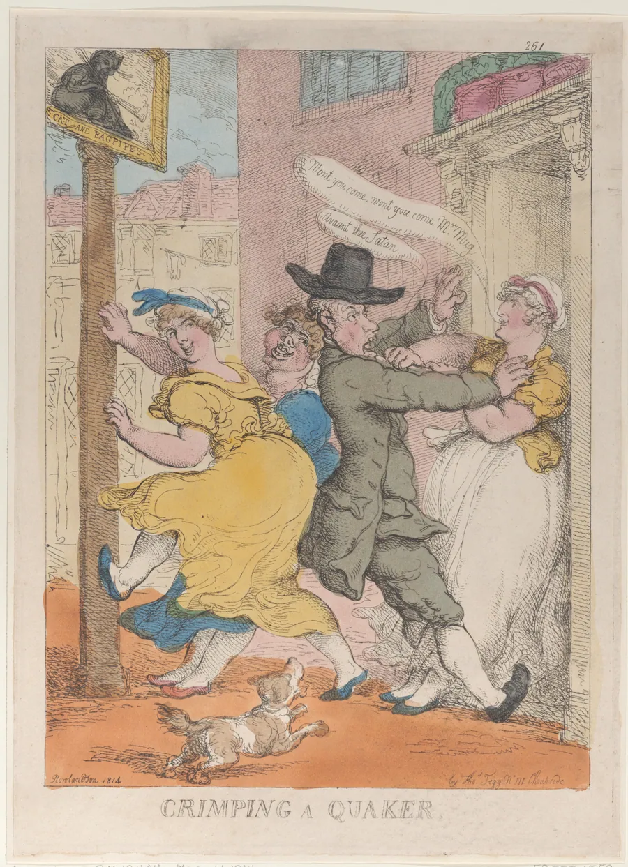 Crimping a Quaker by Thomas Rowlandson