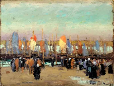 Harbor Scene with Fishing Boats