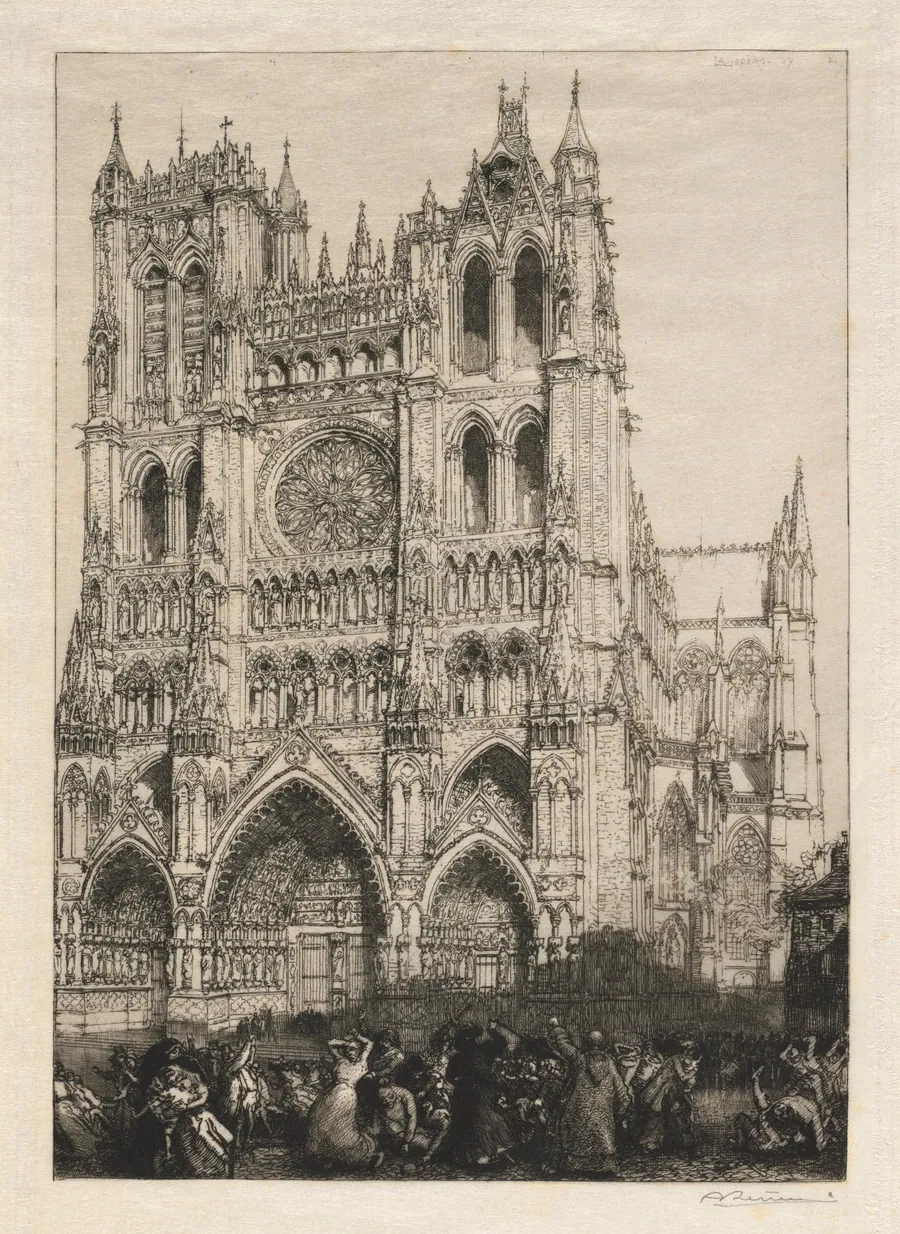 Amiens Cathedral, Inventory Day by Auguste Louis Lepère