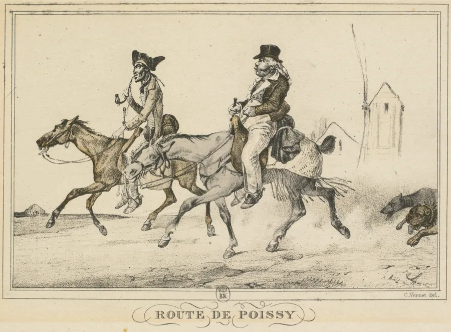 Scenes of Daily Life, Roads and Paths: Road to Poissy (Scènes de la vie quotidienne, Routes et Chemins: Route de Poissy) by Carle Vernet